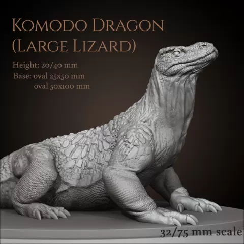 Komodo dragon (large lizard) by Animals & Creatures Minis