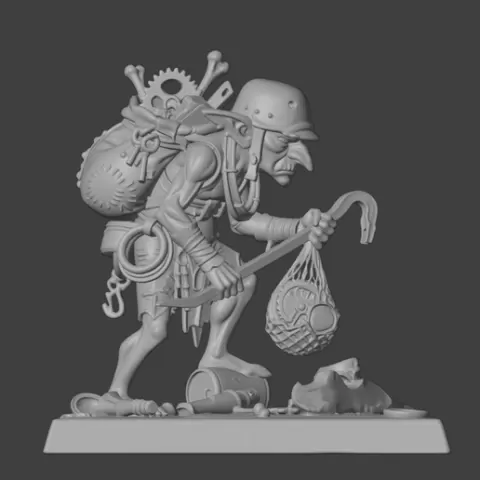 Гоблин мусорщик в поисках добычи. Goblin scavenger in search of prey.