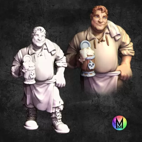 Barkeeper - Barkeeper Harvey ( Bartender Innkeeper of the Poison Apple Pub ) by Moonlight Minis- Christine Van Patten