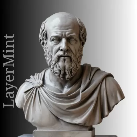 Ancient Greek Philosopher Bust – Highly Detailed 3D - LayerMint