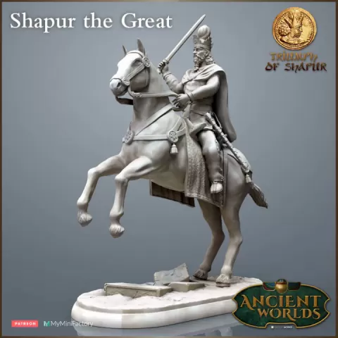 Sasanian King on Horse - Triumph of Shapur by Gadgetworks