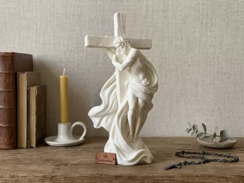 Christ Embracing the Cross Sculpture