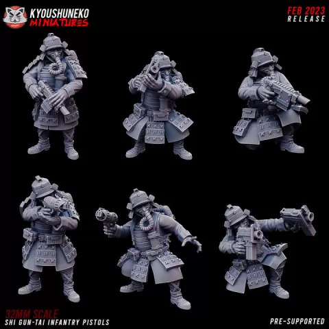 Shi Gun-Tai Infantry Pistols by Kyoushuneko Miniatures