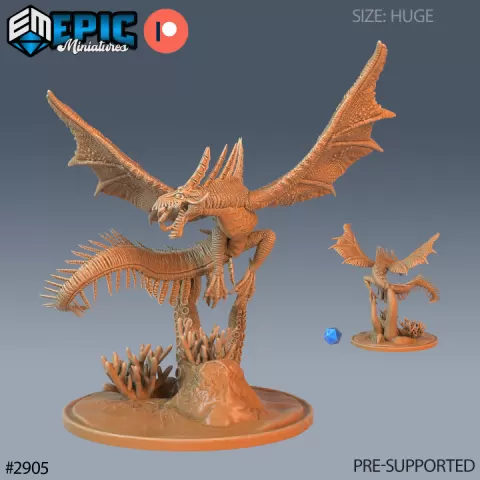 Ocean Drake / Legendary Water Dragon / Winged Sea Encounter / Dragonborn Aqua Beast / Draconic Army by Epic-Miniatures