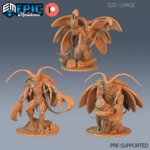 Lobster Cockroach Set / Sea Humanoid / Water Beast / Aqua Tribe Warrior / Underwater Ocean Encounter by Epic-Miniatures