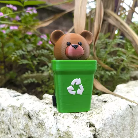 Trash Teddy Bear ( Clicker ) - akash3dprints