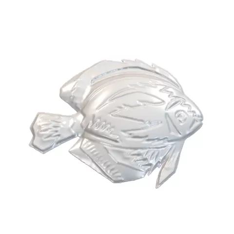 Angelfish Tall Wide Round Body Flowing Fins Line Engraved Scales STL CNC 3D Model