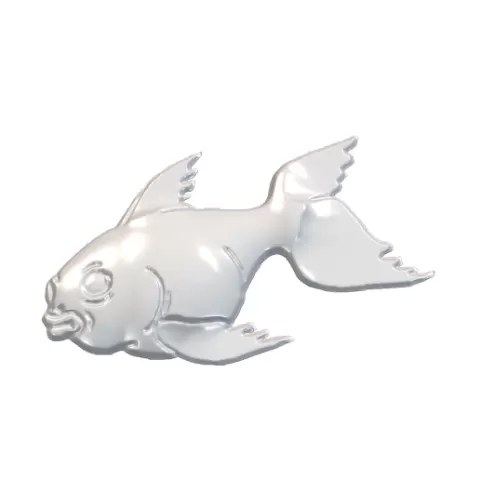 Ornamental Goldfish Koi Chubby Round Body Large Eye Flowing Fins STL CNC 3D Model