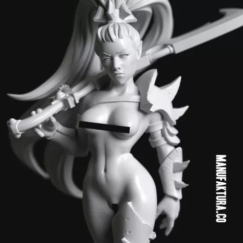 Dom Series 02c - Naked Sexy Shadow Elf Warrior Witch with Sword by Manufaktura Miniatures LLC
