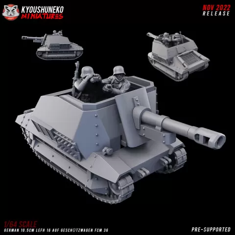 German SPG auf Geschutzwagen FCM36(f) ww2 by Kyoushuneko Miniatures