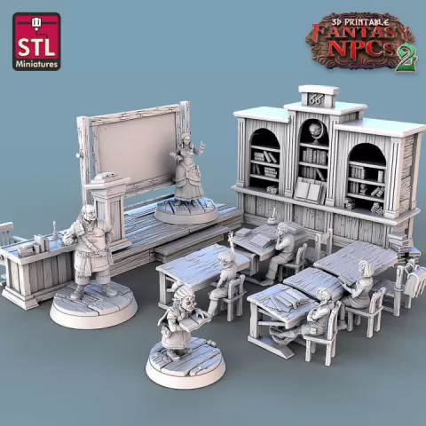 Fantasy NPCs 2 - Classroom Set by STL Miniatures