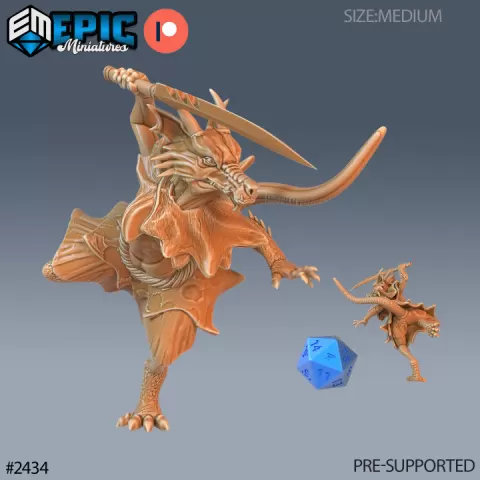 Winter Kobold Warrior / Draconic Frost Lizard / Snowy Dragon Servant / Dragonkin Ice Ranger by Epic-Miniatures
