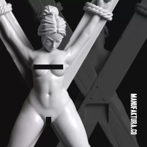 Sub Series 51 – Naked & Crucified Female Prisoner Slave by Manufaktura Miniatures LLC
