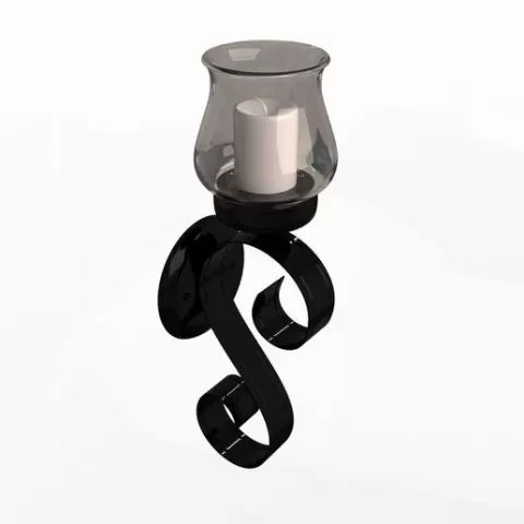 Wallmounted Iron Candle Holder 01