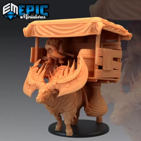 Epic Bull Mount / Bulky Horned Load Animal / Tamed Longhorn Encounter by Epic-Miniatures