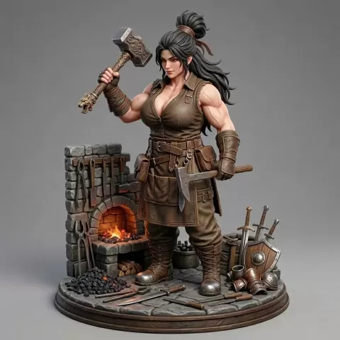 Brunna Ironforge – Master Blacksmith Edition - 3DModellerblr