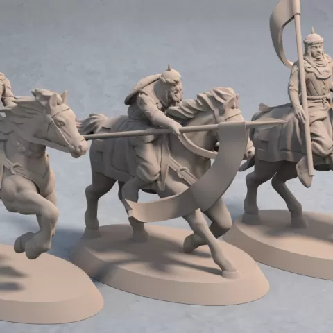 Light Cavalry of the Empire of Jagrad with Spears (3 unique miniatures) – 3D printable miniature – STL file by LegendBuilds