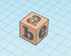 cube with letter abcde
