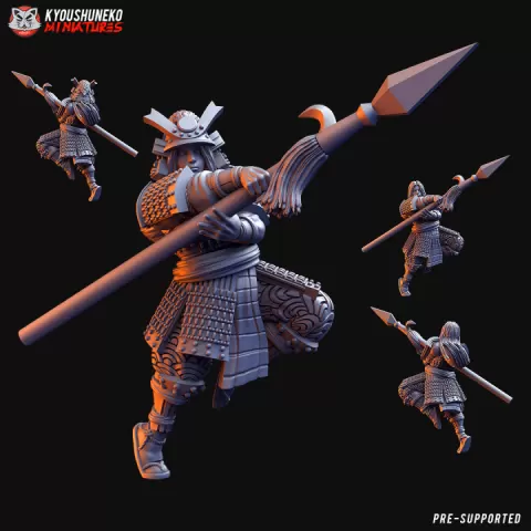 Onna Bushi - Spear Heroine | Feudal Japanese by Kyoushuneko Miniatures