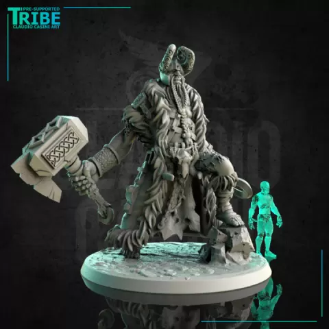 (L 0006) Frozen giant viking with hammer (Huge) by Claudio Casini Art