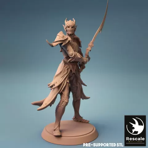 Elf Warrior Sword Ready by Rescale Miniatures
