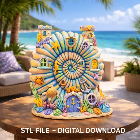 Seashell Fantasy House STL 3D print