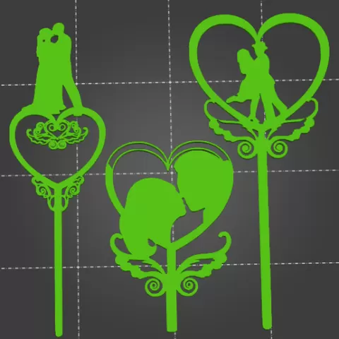 3 Wedding Cake Topper