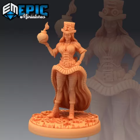 Mechanic Victoria Heart Bomb / Female Artificer / Steampunk Engineer Woman by Epic-Miniatures