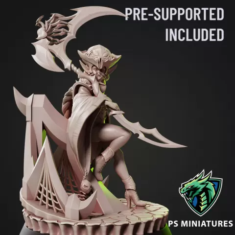 Drow Reaper Pose 3 + Pinup Variant by PSMiniatures
