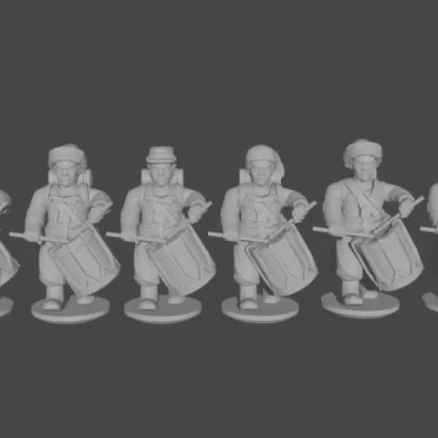 10-15mm American Civil War Zouave Drummers Marching Pose 1 UA-12 by Turner Miniatures