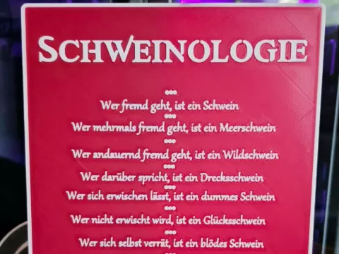 Schweinologie Schild