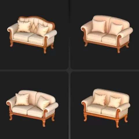 4X Sofa / couche - Brainbits3D