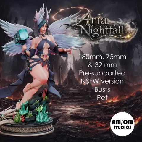 Aria Nightfall: 3d printable Forsaken Angel Pin-Up (Commercial License) by AMCM Studios