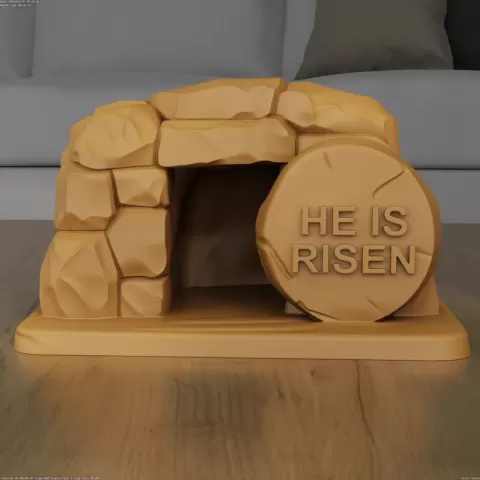 He Is Risen Empty Tomb Easter 3D Print STL