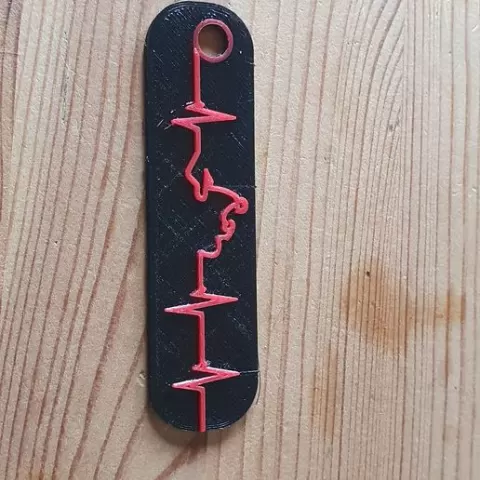 Motorcycle electrocardiogram key ring