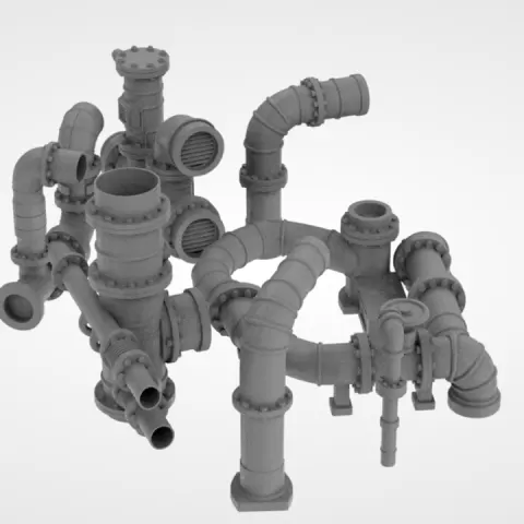 Sci-Fi Industrial Pipes & Valves Pack - Modular Piping System for Basing by ForgeBits