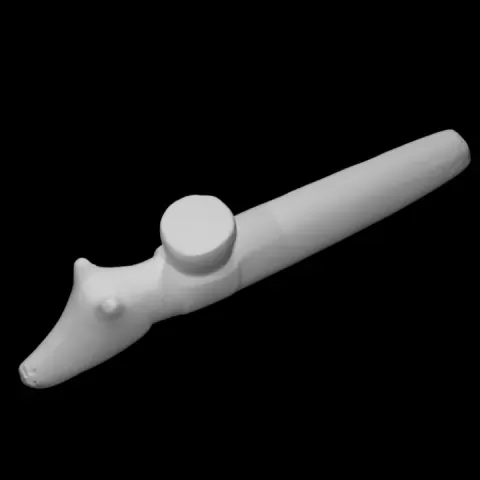 Undrilled large carved stone effigy pipe (replica) by Research Laboratories of Archaeology