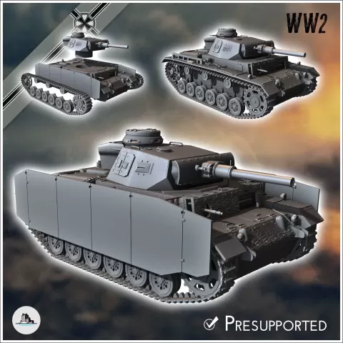Panzer III Ausf. M Flammpanzer (Sd.Kfz. 141-3 ) - WW2 miniat - Hartolia Miniatures