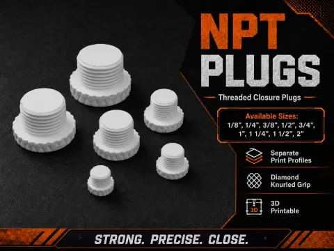 NPT Threaded Closure Plugs – Full 9-Size Set
