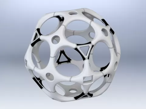 Wireframe Shape Geometric Holes Pattern Ball - MR AnyCAD